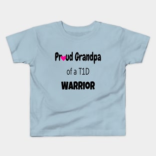 Proud Grandpa Black Text Pink Heart Kids T-Shirt